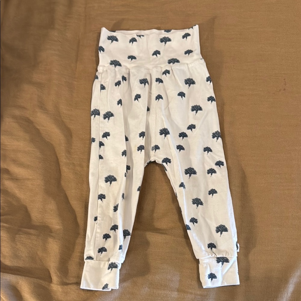 Kids White and Black Tree Print Bottoms
